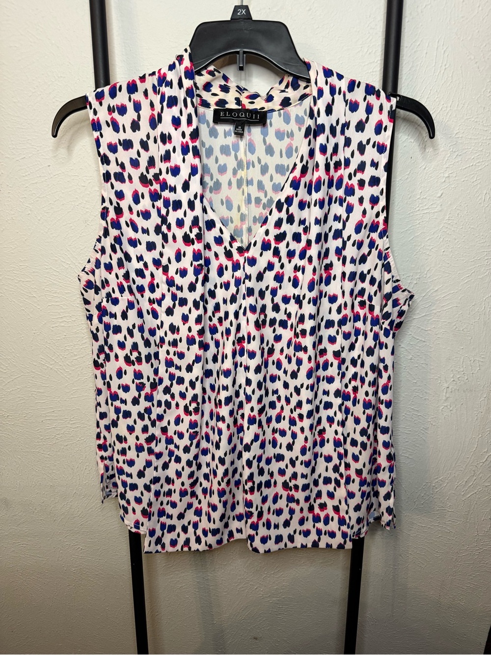 Eloquii Paint Brush Polka Dot Tank Blouse Size 16